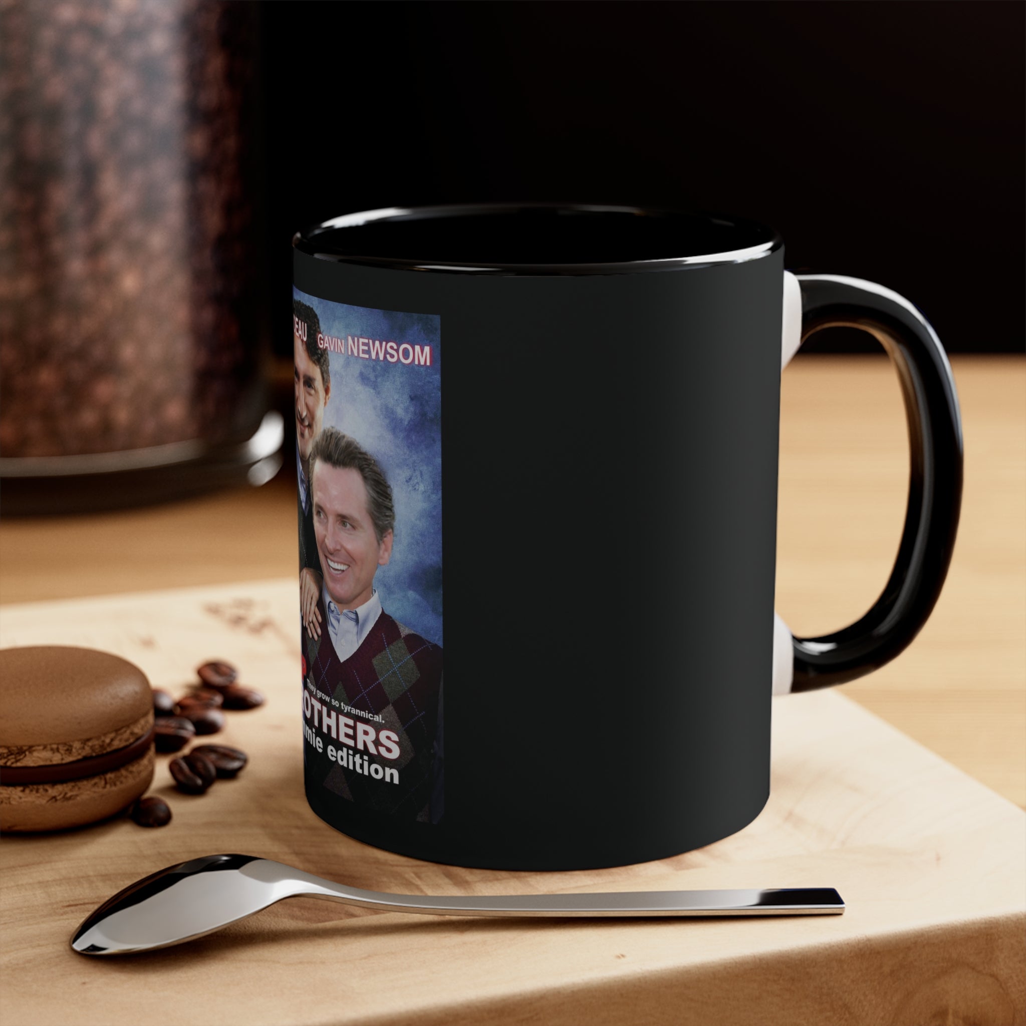 Justin Trudeau & Gavin Newsom Are Step Brothers Accent Coffee Mug, 11oz