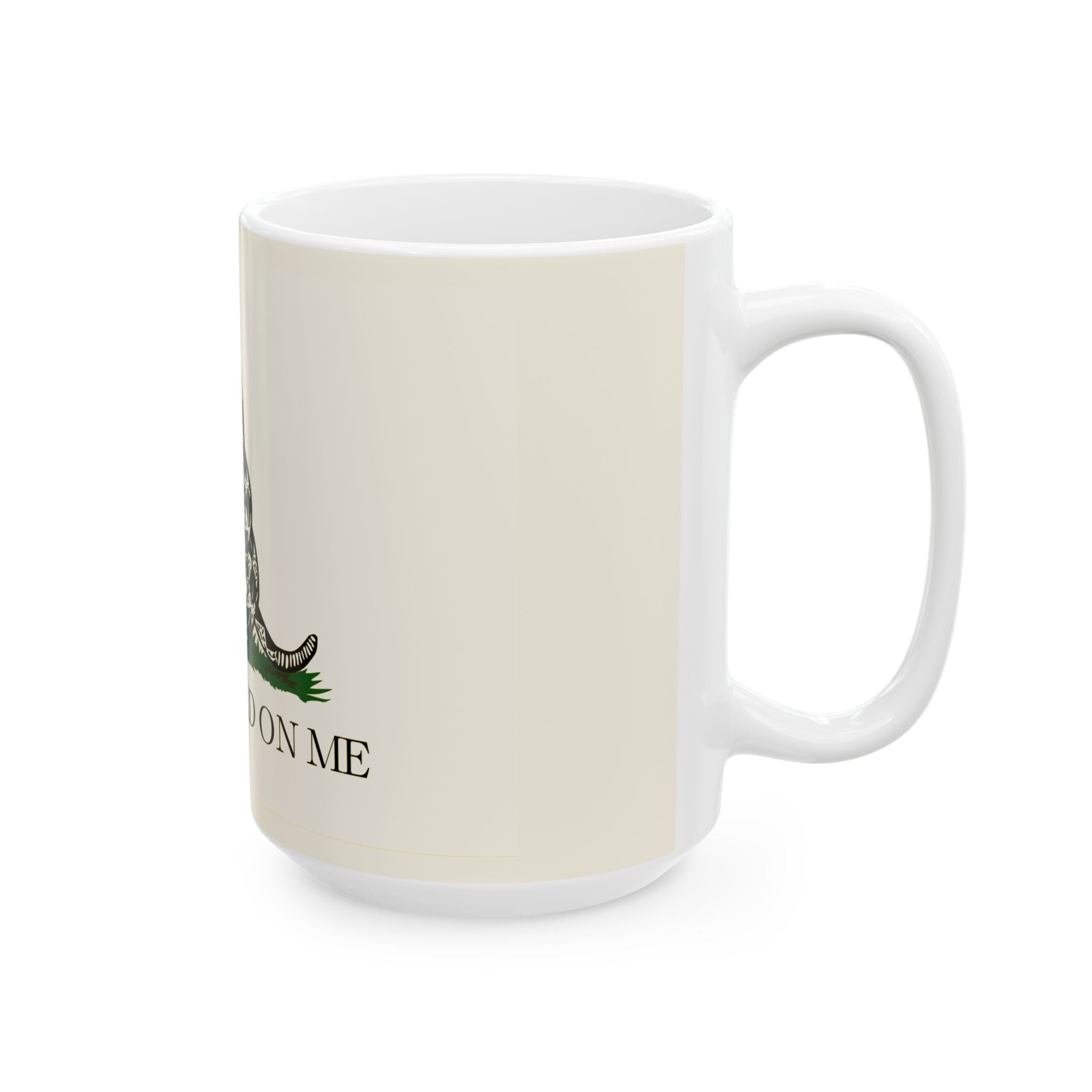 Gadsden flag "Dont Tread on Me" Beige Cream Ceramic Mug, (11oz, 15oz)