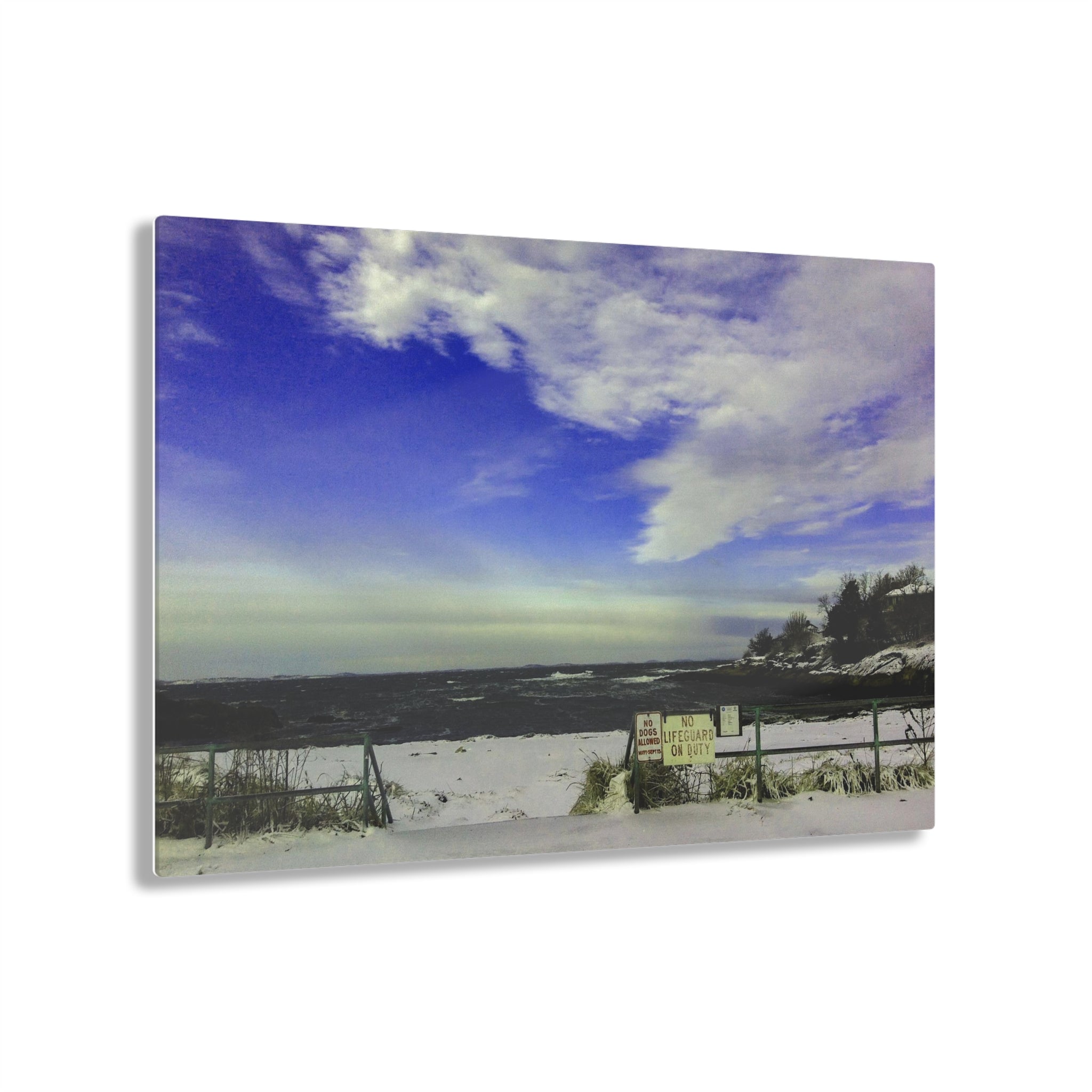 A Snowy Beach in Rockport, Massachusetts - Acrylic Print