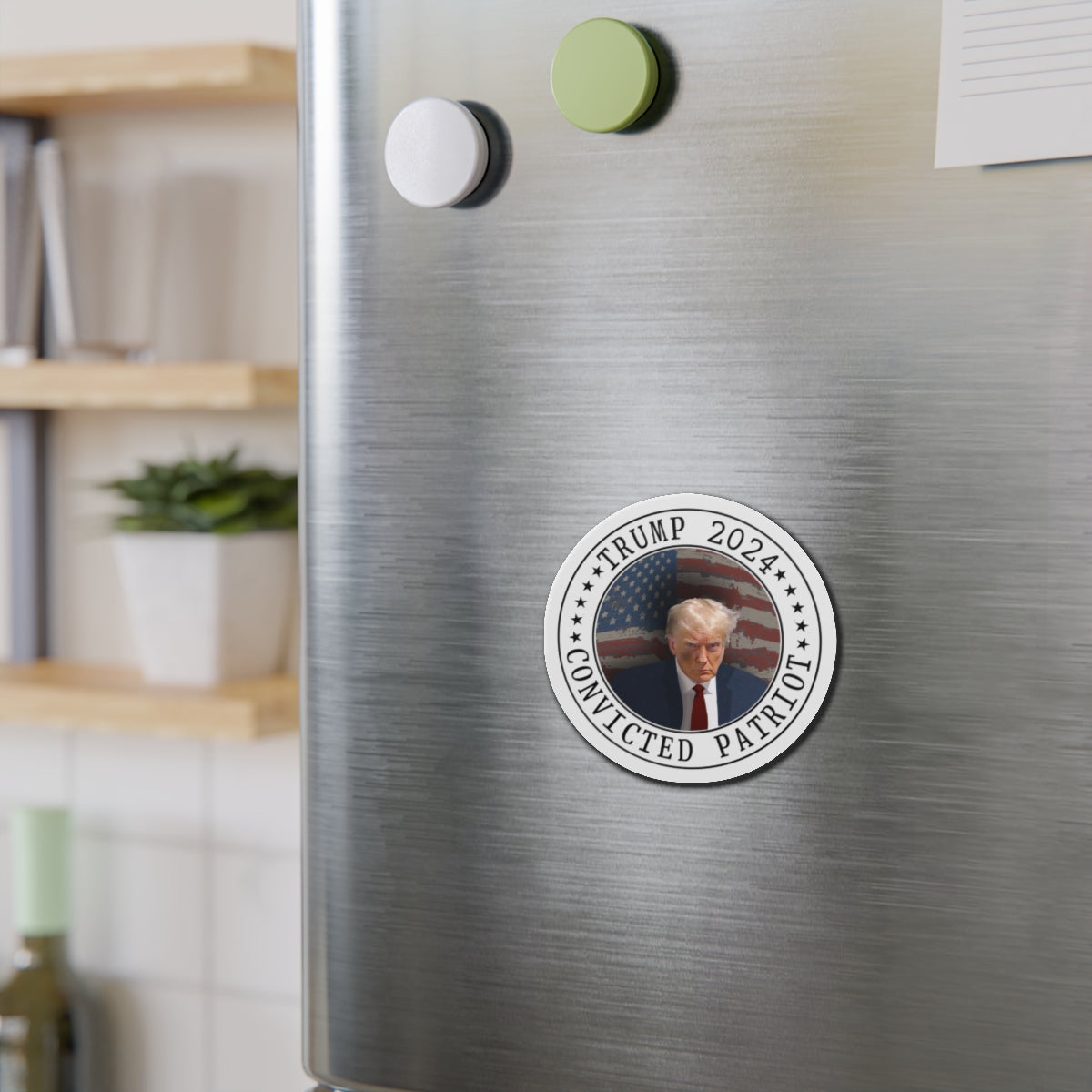 Trump Mugshot 2024 CONVICTED PATRIOT MAGA Die-Cut Magnets