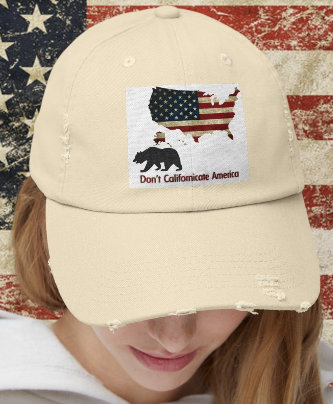 Don't Californicate America Unisex Distressed Cap