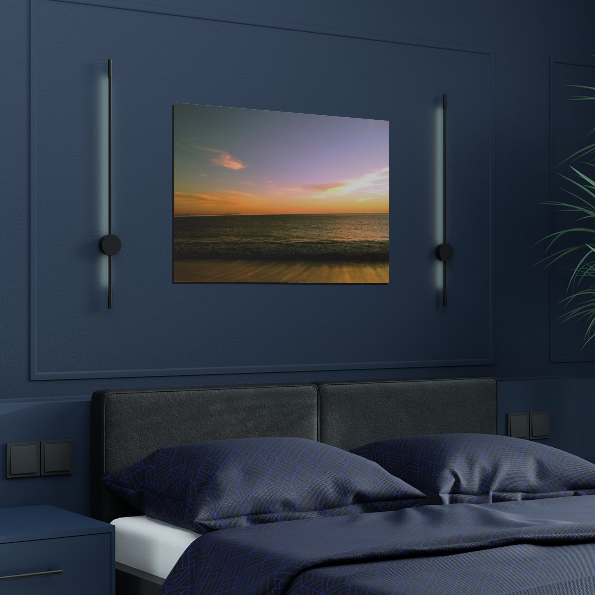 One Moment After Sunset Over Will Rogers Beach, Santa Monica, California - Satin Poster (300gsm)