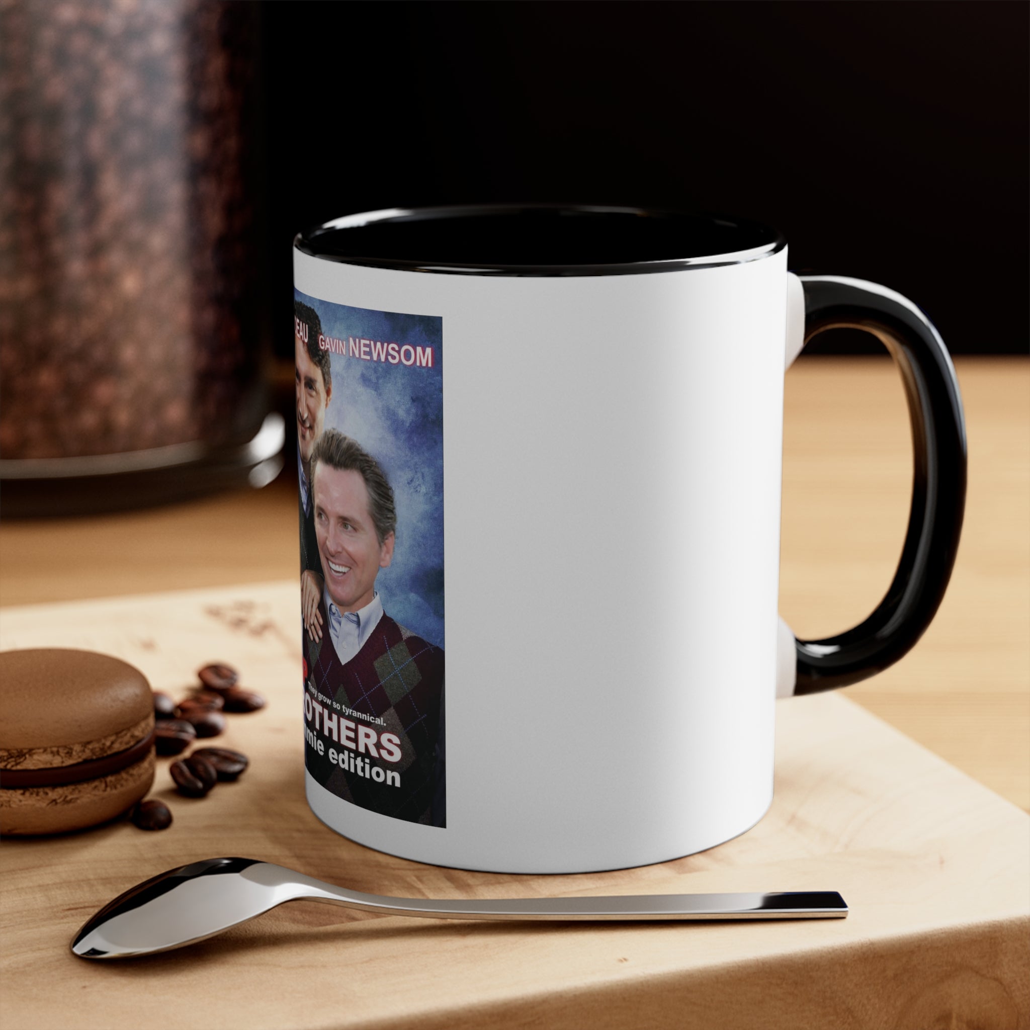 Justin Trudeau & Gavin Newsom Are Step Brothers Accent Coffee Mug, 11oz