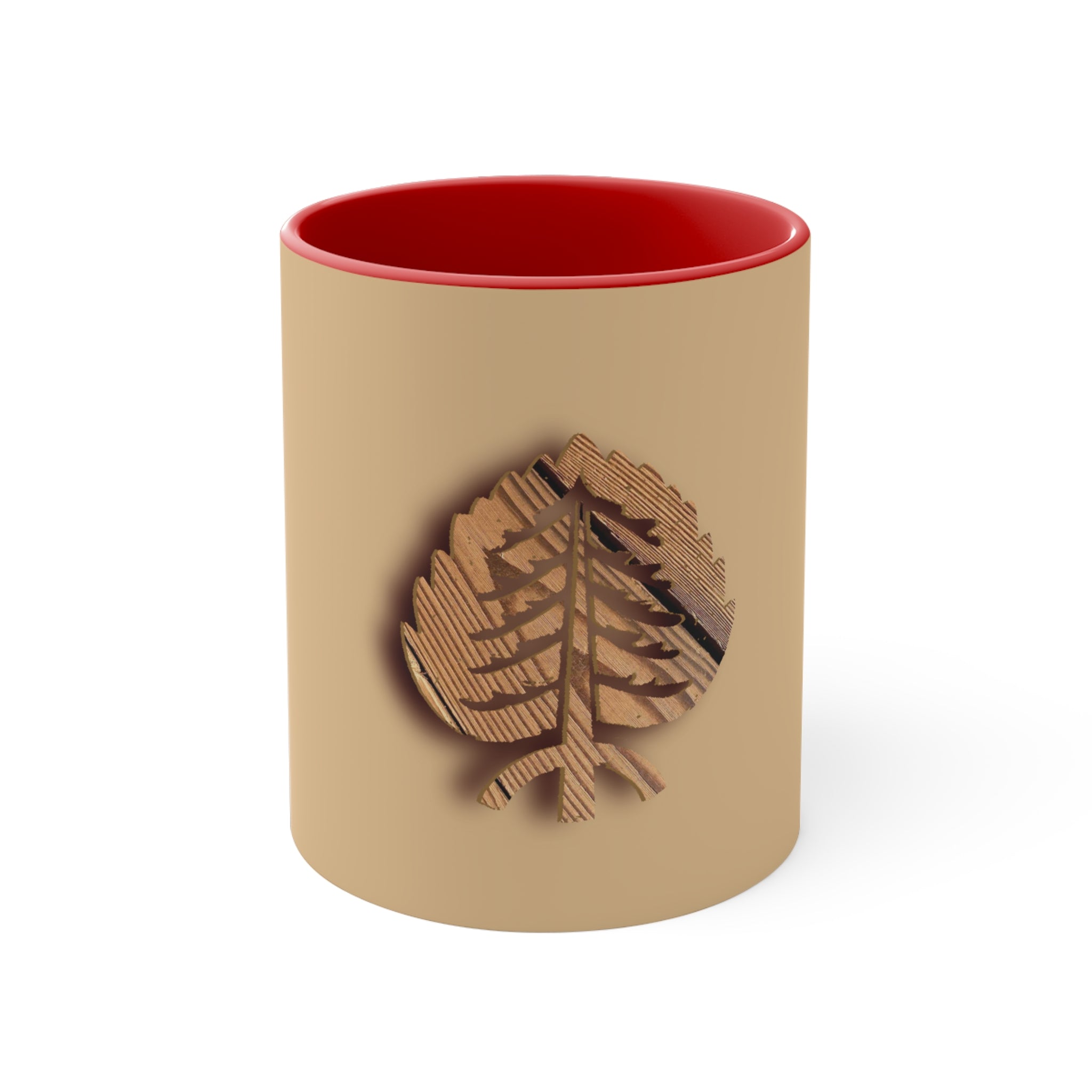 Wooden Tree Logo Accent Coffee Mug, 11oz