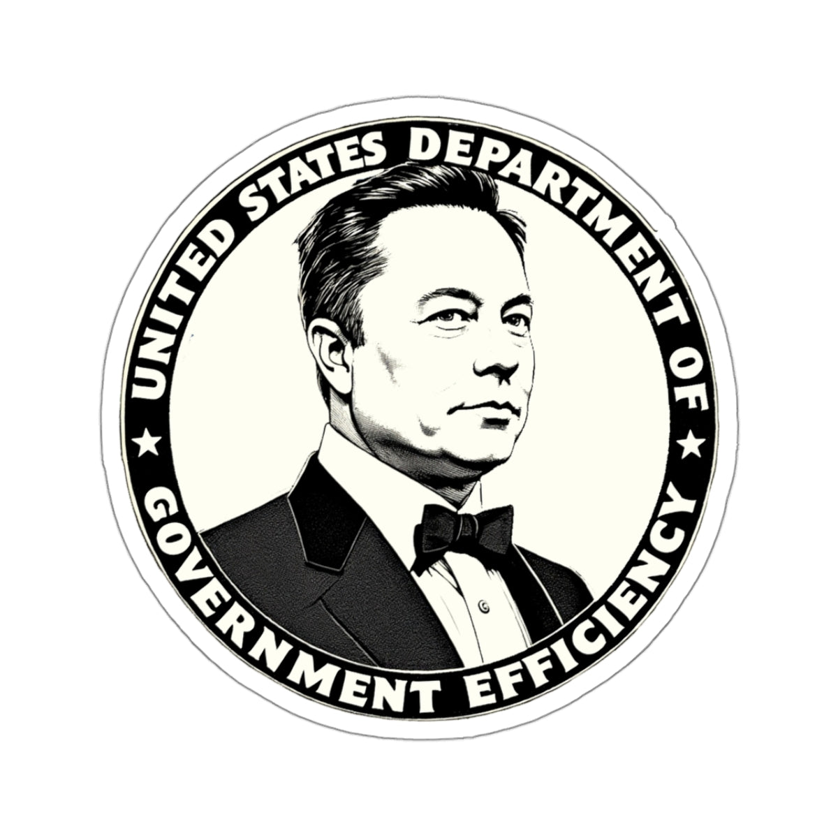 US DOGE Elon Musk Cut Stickers