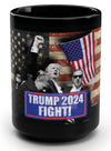 Trump 2024 "Fight!" 15 oz Mug – Commemorate July 13th, 2024 with a Patriotic Touch