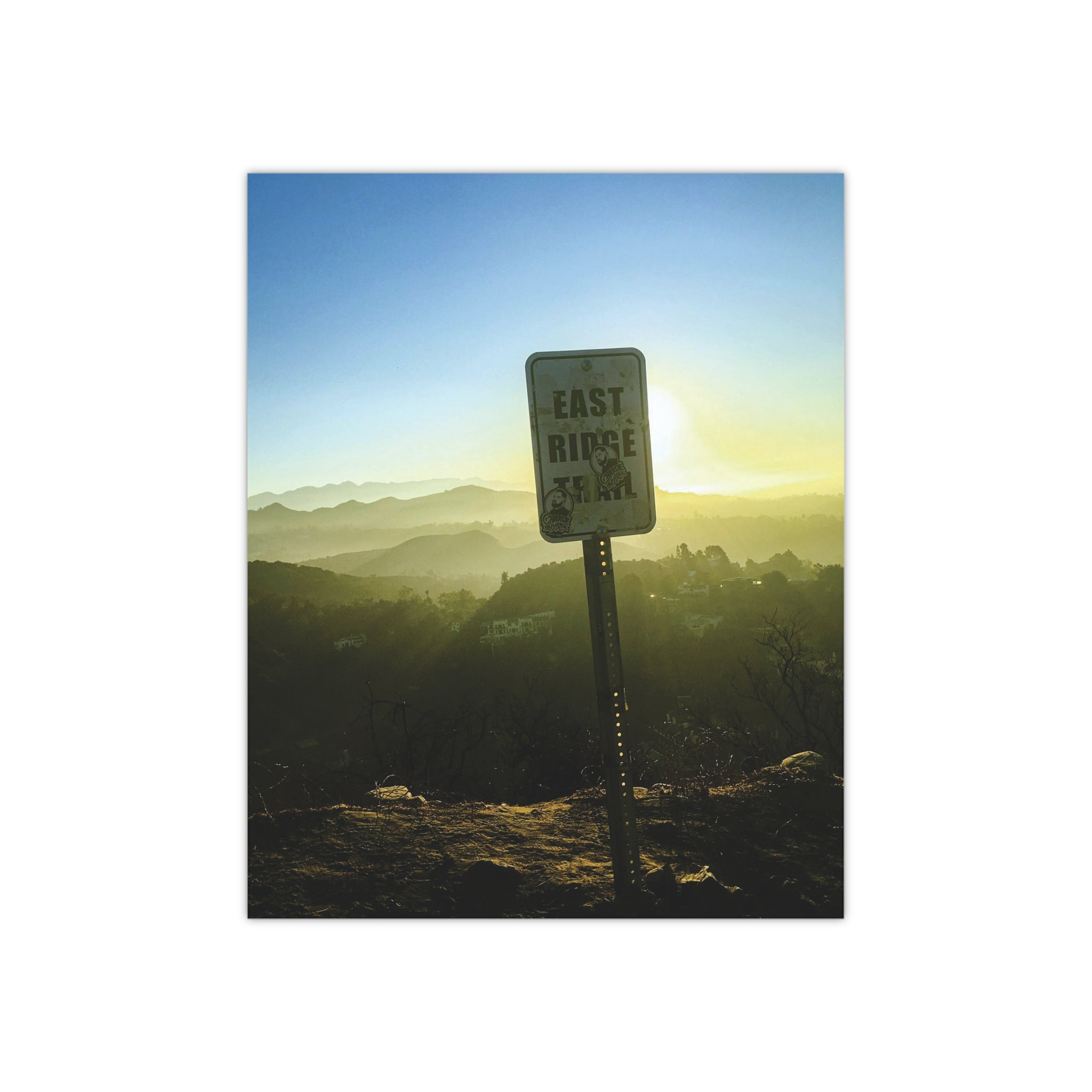 Sunrise on East Ridge Trail, Runyon Canyon, Los Angeles, California - Satin Poster (300gsm)