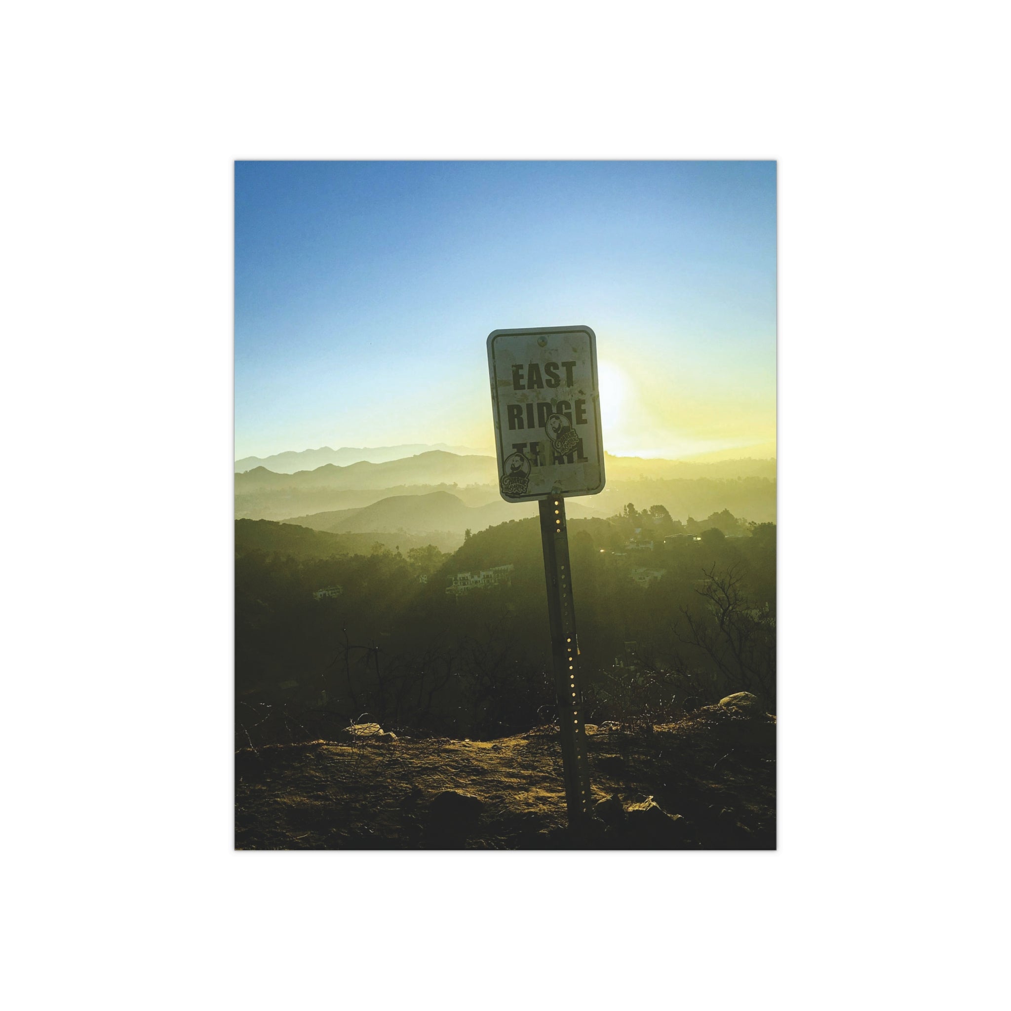 Sunrise on East Ridge Trail, Runyon Canyon, Los Angeles, California - Satin Poster (300gsm)