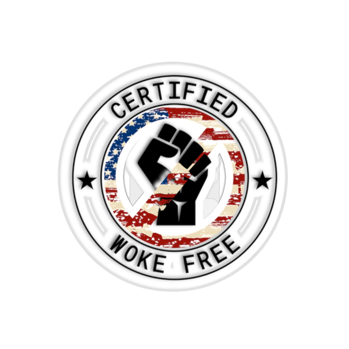 Certified Woke Free Kiss-Cut Stickers