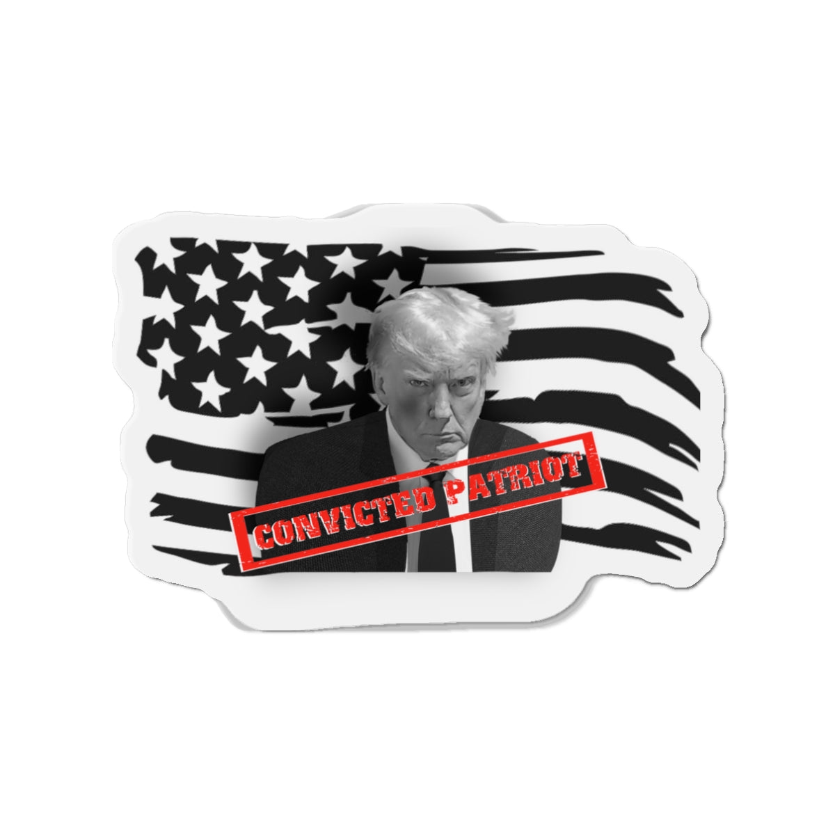 Trump Mugshot 2024 CONVICTED PATRIOT MAGA Die-Cut Magnets