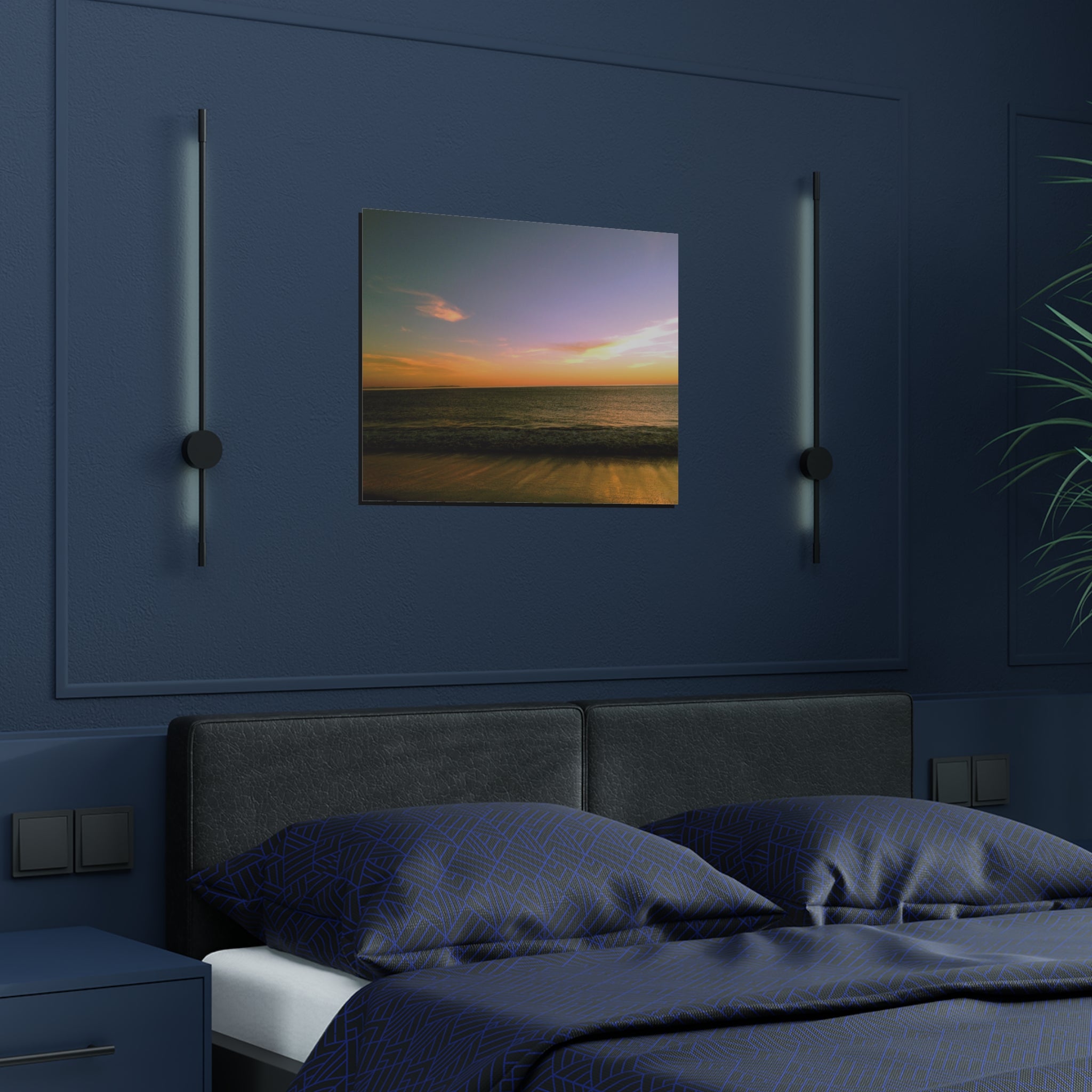 One Moment After Sunset Over Will Rogers Beach, Santa Monica, California - Satin Poster (300gsm)