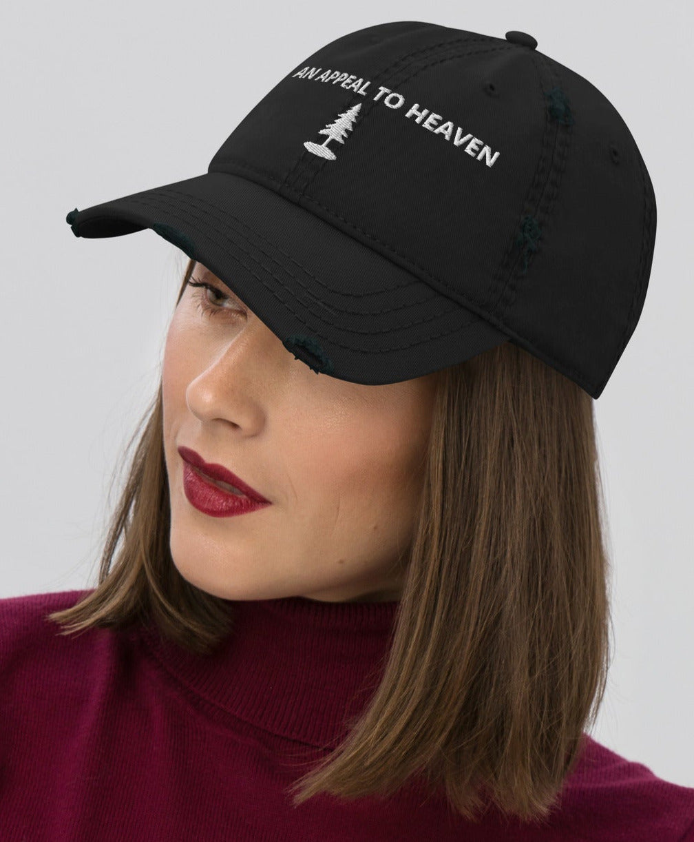 Distressed Black & White An Appeal To Heaven Embroidered Dad Hat