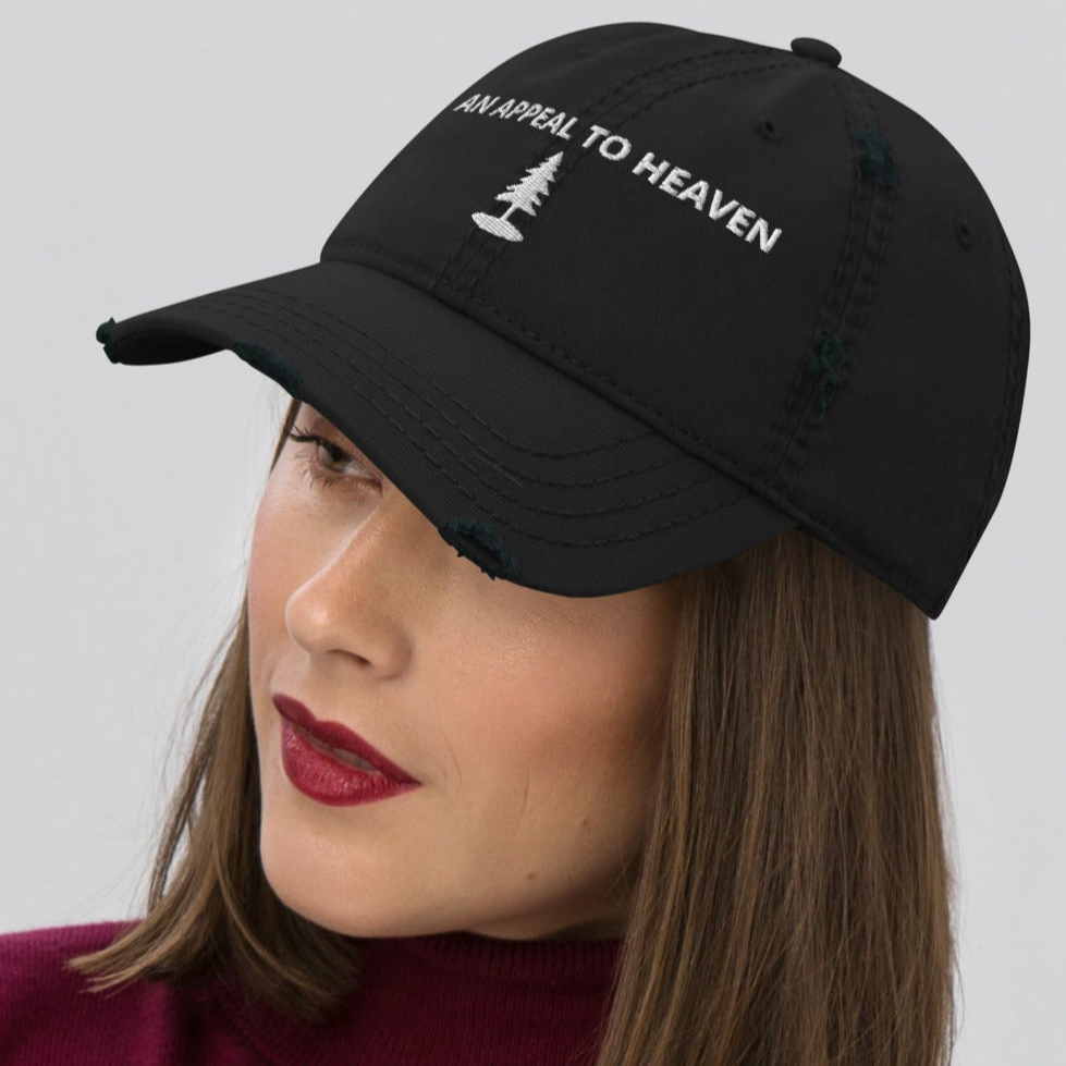 Distressed Black & White An Appeal To Heaven Embroidered Dad Hat