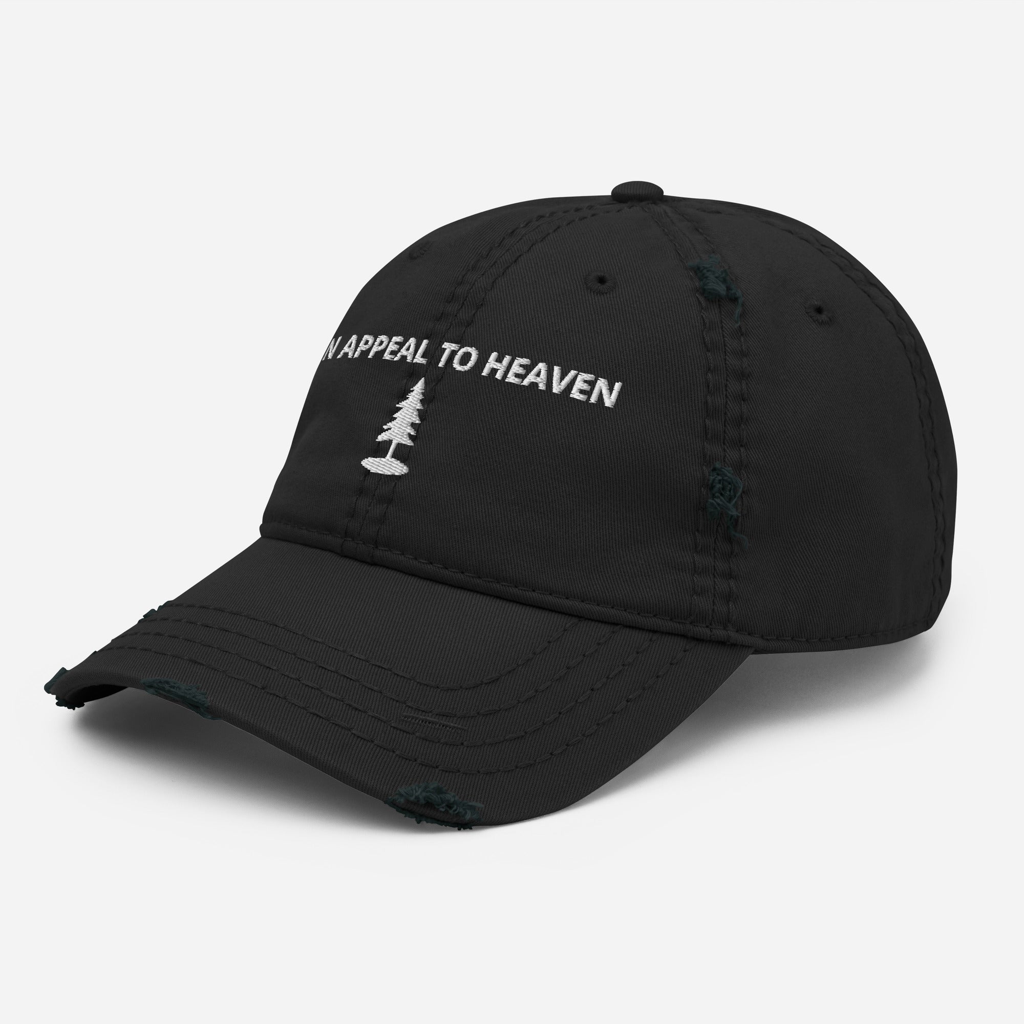 Distressed Black & White An Appeal To Heaven Embroidered Dad Hat